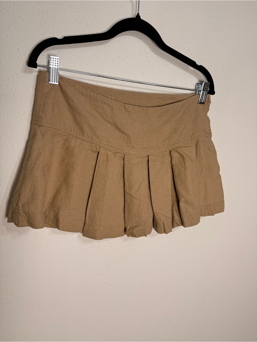 XOXO Khaki Pleated Mini Skirt
